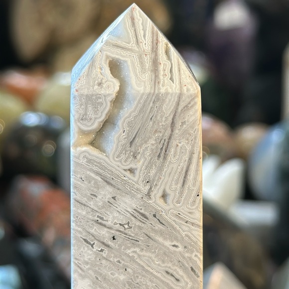 🎄SALE🎄Mexico Agate 4 Sided Crystal Point With Druzy! - Picture 3 of 12